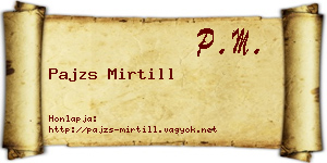 Pajzs Mirtill névjegykártya
